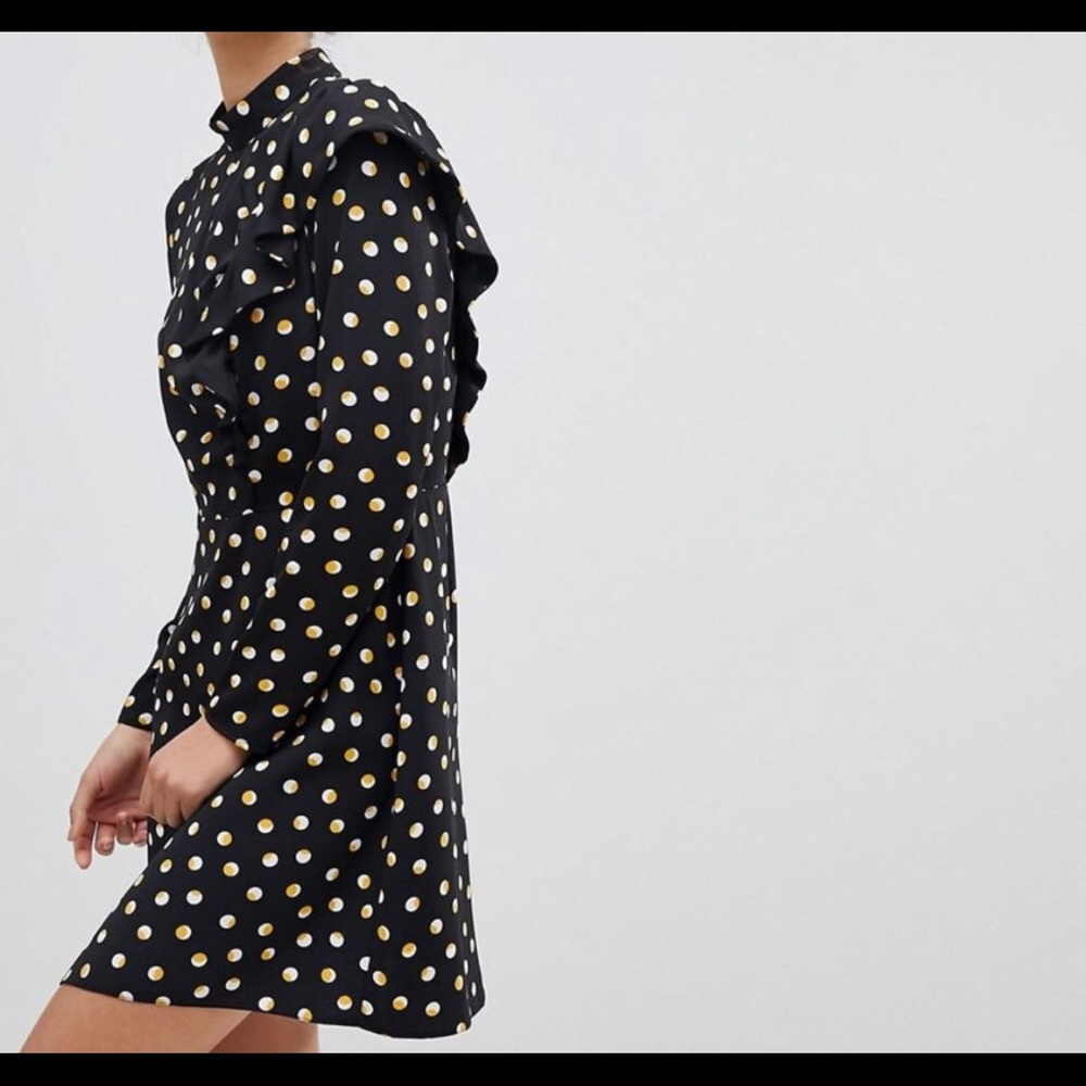 Miss Selfridge Polka Dot Ruffle Dress